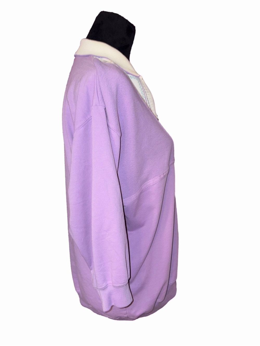 🆕💜Blast Lavender Embroidered Half Zip Sweatshirt Women’s 1X Plus - Picture 4 of 11